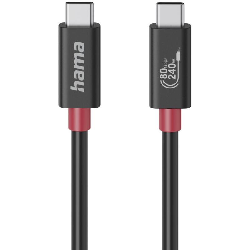 Hama USB-C-Cable E-Marker USB4 GEN4 80 GBIT/s 5 A 240 W 1.00 M