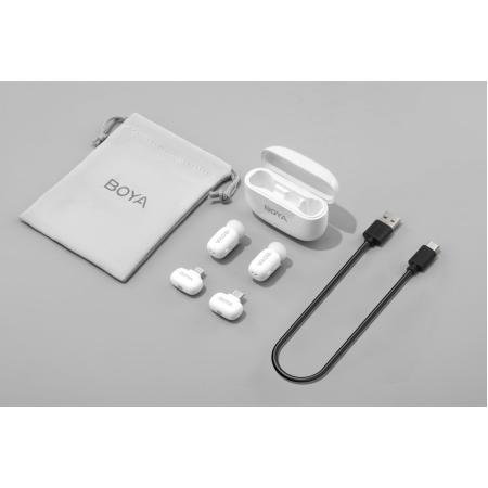 Boya MINI-13 - 2.4 GHz Ultra-Mini Wireless Microphone (White) - 2TX + 2RX