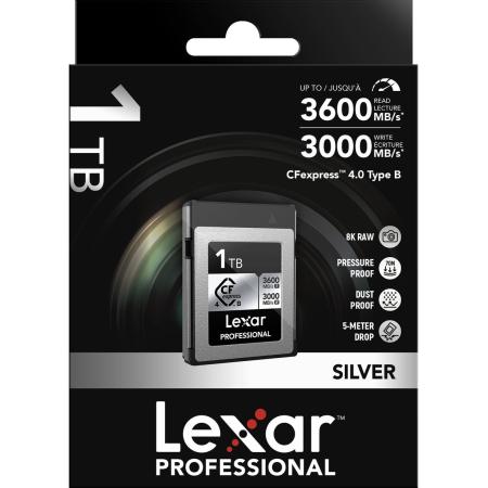 Lexar CFexpress Pro Type B Silver 4.0 Series 1TB - R3600/W3000MB/s