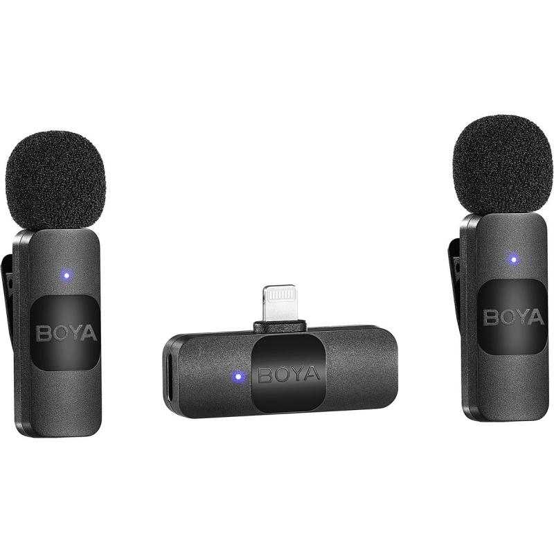 Boya BY-V2 V2.0 Wireless Microphone For Lightning 2X Transmitter + 1X Receiver