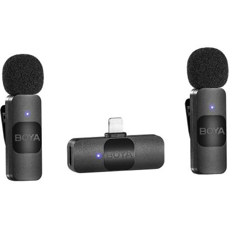 Boya BY-V2 V2.0 Wireless Microphone For Lightning 2X Transmitter + 1X Receiver