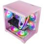 Caja Gaming Minitorre Mars Gaming MC-VIEW2/ Rosa