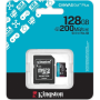 Tarjeta de Memoria Kingston CANVAS Go! Plus 128GB microSD XC con Adaptador/ Clase 10/ 200MBs