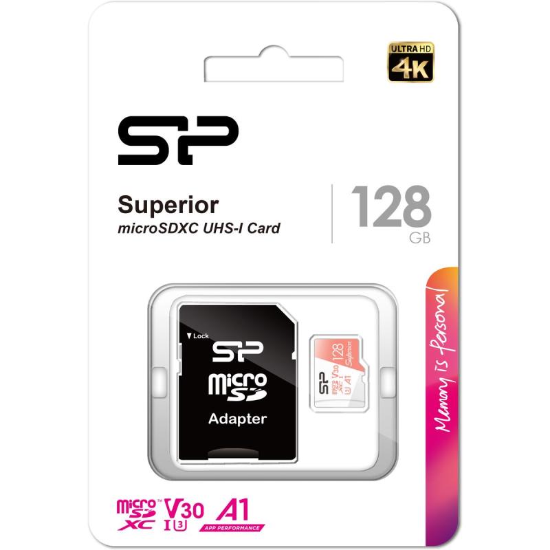 Silicon Power MicroSDXC Superior Pro C10 UHS-1 U3 V30 128GB