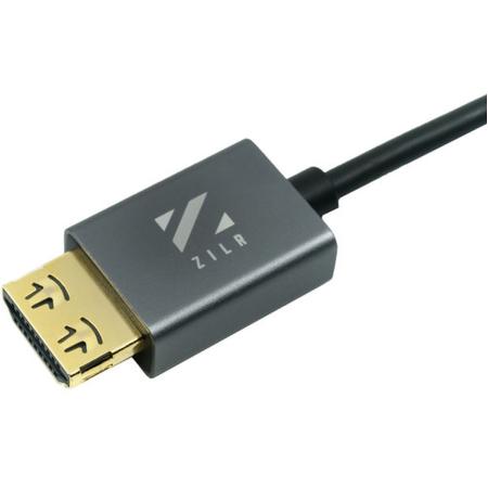ZILR 4KP60 50cm / 19.7 Right Angle Hyper Thin High Speed HDMI Secure Cable
