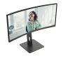Monitor Profesional Curvo AOC CU34P3CV 34'/ WQHD/ Multimedia/ Regulable en altura/ Negro