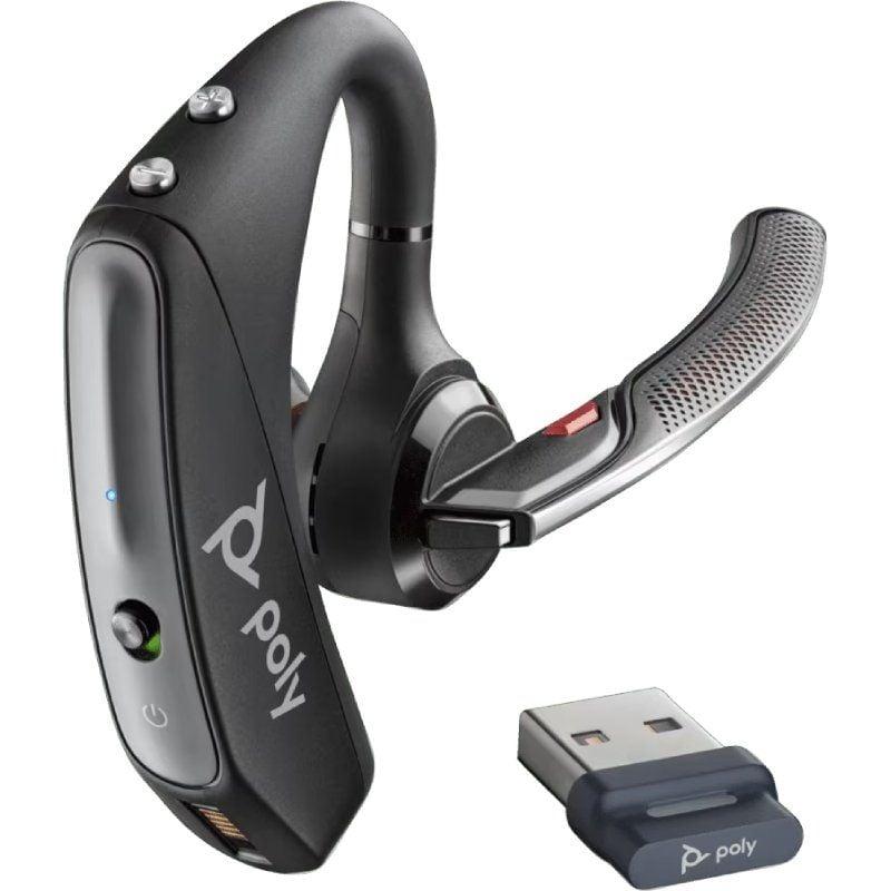 Auricular Inalámbrico Plantronics Voyager 5200 + Cable USB-A a Micro USB + Llave BT700/ con Micrófono/ Bluetooth/ Negro