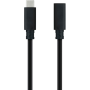 Cable Alargador USB Tipo-C 3.2 Nanocable 10.01.4501/ USB Tipo-C Macho - USB Tipo-C Hembra/ 1m/ Negro