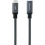 Cable Alargador USB Tipo-C 3.2 Nanocable 10.01.4501-COMB/ USB Tipo-C Macho - USB Tipo-C Hembra/ 1m/ Negro