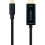 Cable Conversor Nanocable 10.15.5105/ USB Tipo-C Macho - HDMI Macho/ 5m/ Negro