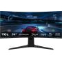 Monitor Gaming Curvo TCL 34R83Q 34'/ WQHD/ 1ms/ 170Hz/ VA/ Regulable en altura/ Blanco y Negro