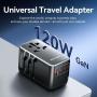 Cargador de Pared Universal GaN Vention FJGB0/ Toma de Corriente Universal/ 3xUSB Tipo-C/ 1xUSB/ 120W