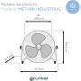 Ventilador de Suelo Industrial Grunkel MET-H18INDUSTRIAL/ 90W/ 3 Aspas 45cm/ 3 Velocidades
