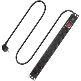 ACT Extension Lead PDU 19 inch CEE7/7 w/ 8 Type F Sockets 2.5m H05VV-F 3G1.5