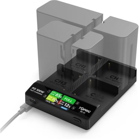 Accsoon Toprig 100W 4-BAY NP-F Fast Charger w/ EU Gan Charger