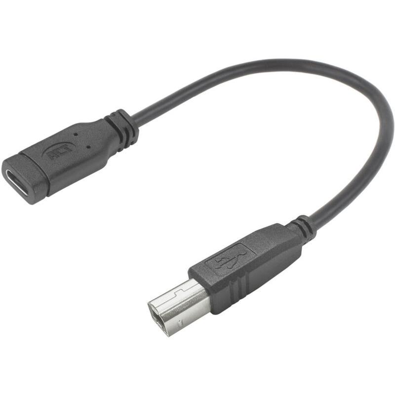 ACT USB Type-C Female To USB-B 2.0 Printer Adapter Cable 0.2m