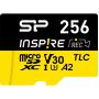 Silicon Power MicroSDXC Card Inspire Class 10 A2 UHS-I U3 V30 256GB w/ Adapter