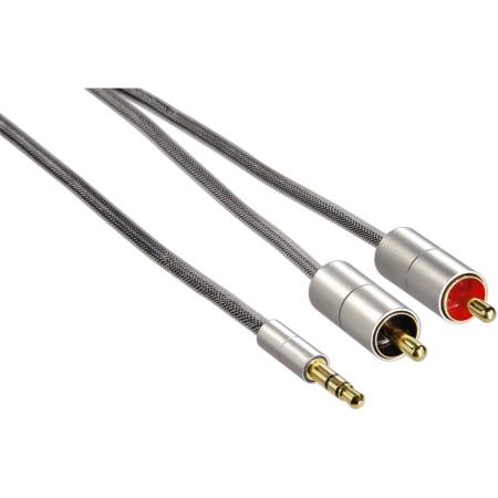 Hama Aluline Audio Cable 3.5mm JACK-2 Cinch 1m