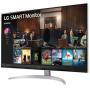 Smart Monitor LG 32SQ700S-W 31.5'/ 4K/ Multimedia/ Regulable en altura/ Smart TV/ Plata y Blanco