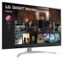 Smart Monitor LG 32SQ700S-W 31.5'/ 4K/ Multimedia/ Regulable en altura/ Smart TV/ Plata y Blanco