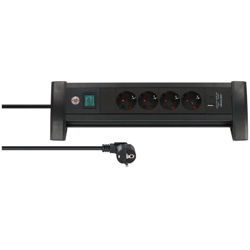 Brennenstuhl Premium-Office-Line PDU 4X 1X USB-C (30W) 1X USB-A (18W) 1.8m