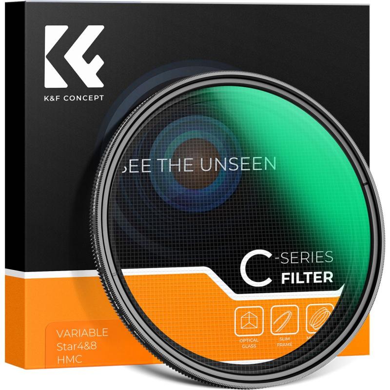 K&amp;F Concept Variabel Star Filter - 4-8 Star-Punten - 58mm