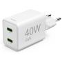 Hama Fast Charger Gan 2X USB-C Super-Mini-Charger PD 40 W White