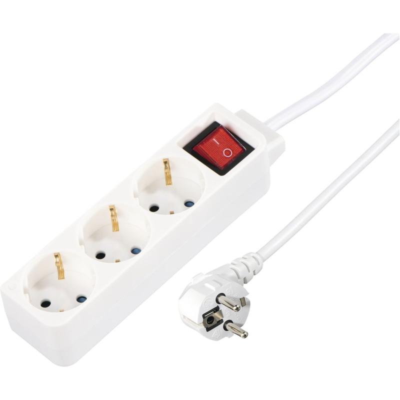Hama Power Strip 3-FOLD w/ Switch EN Child Protection 1.4 M White