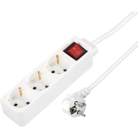 Hama Power Strip 3-FOLD w/ Switch EN Child Protection 1.4 M White