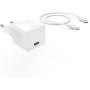 Hama Fast Charger w/ Charging Cable USB-C Mini-Charger PD 20W 1m White