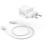 Hama Fast Charger w/ Charging Cable USB-C Mini-Charger PD 20W 1m White