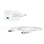 Hama Fast Charger w/ Charging Cable USB-C Mini-Charger PD 20W 1m White