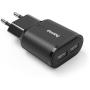 Hama Charger 2X USB-A 12 W Black