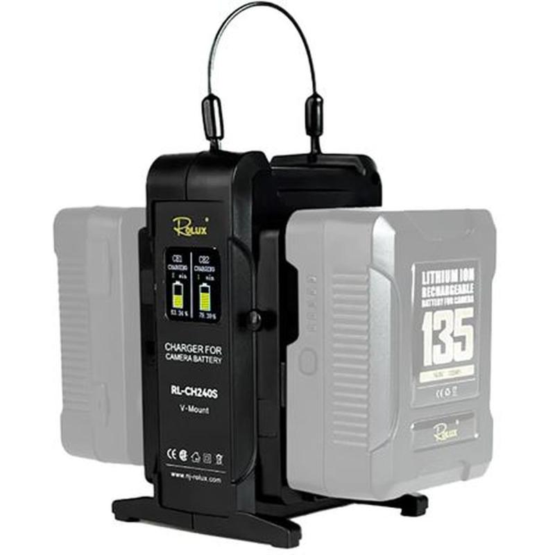 Rolux Dual Fast Charger RL-CH240S For V-Mount Battery