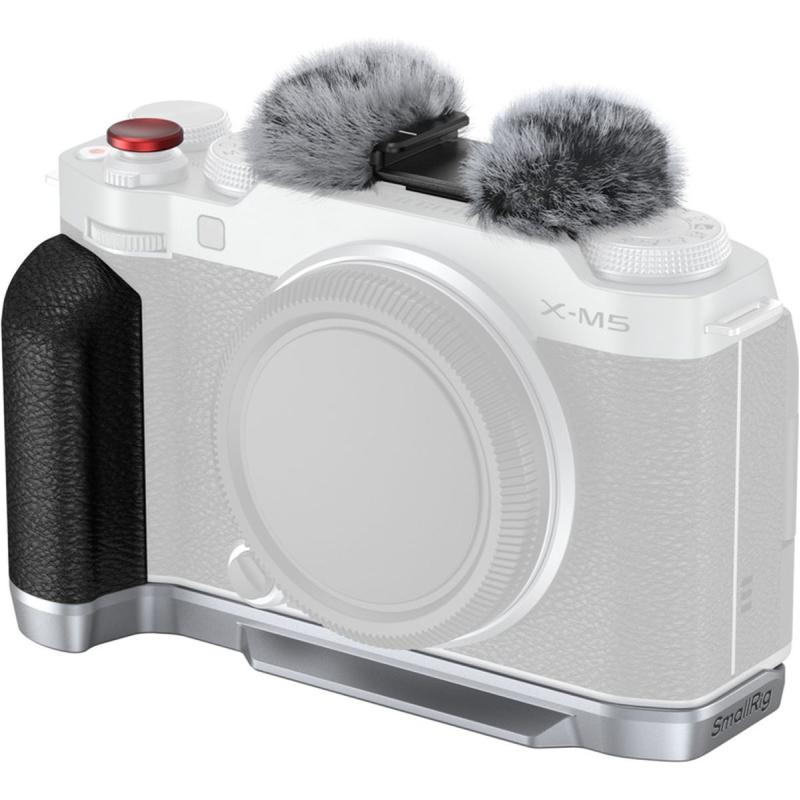 SmallRig 4875 L Shape Mount Plate w/ Silicone Handle For Fujifilm X M5 (Sliver)