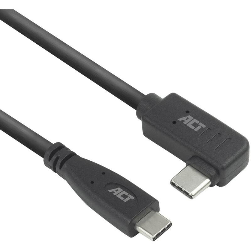 ACT USB 3.0 10GBPS 60W USB-C (Straight) To USB-C (Left/Right Angled) 3M