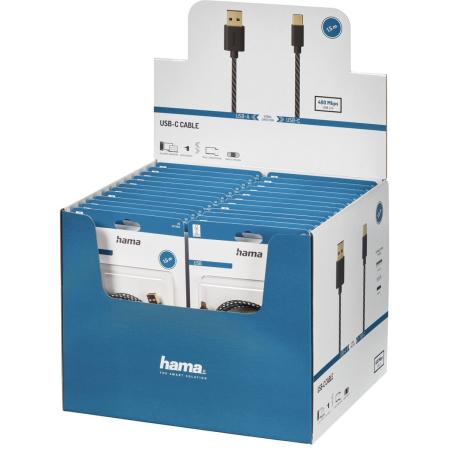 Hama USB-C-Cable USB 2.0 Gold Plated Stof 1.50 M 24 PCs