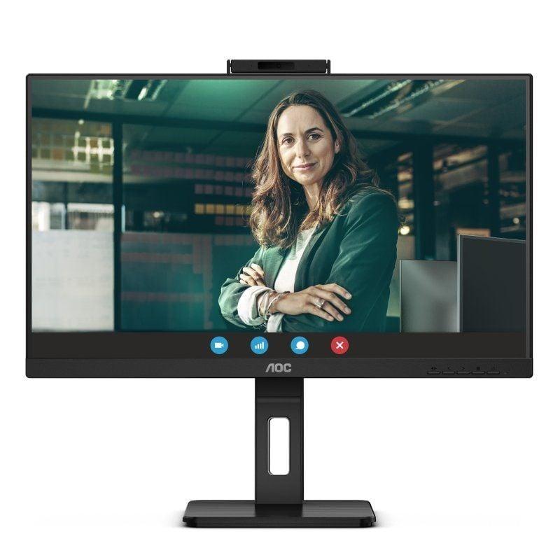 AOC Monitor Profesional AOC 24P3QW 23.8'/ Full HD/ Webcam/ Multimedia/ Regulable en altura/ Negro