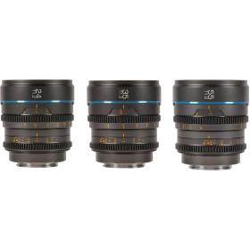 Sirui Nightwalker 24 35+55mm T1.2 S35 MF Cine Lens Bundle RF-Mount Gun Grey