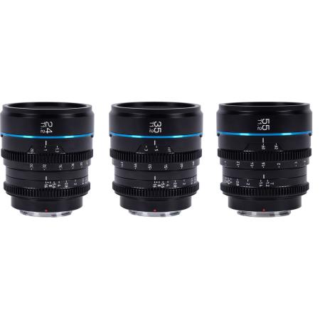 Sirui Nightwalker 24 35+55mm T1.2 S35 MF Cine Lens Bundle X-Mount Black