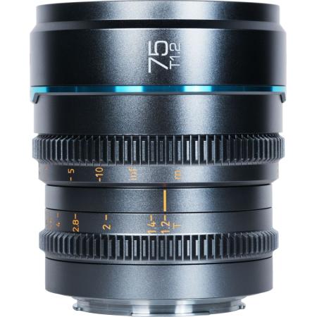 Sirui Nightwalker 75mm T1.2 S35 Manual Focus Cine Lens (E Mount Gun Metal Grey)
