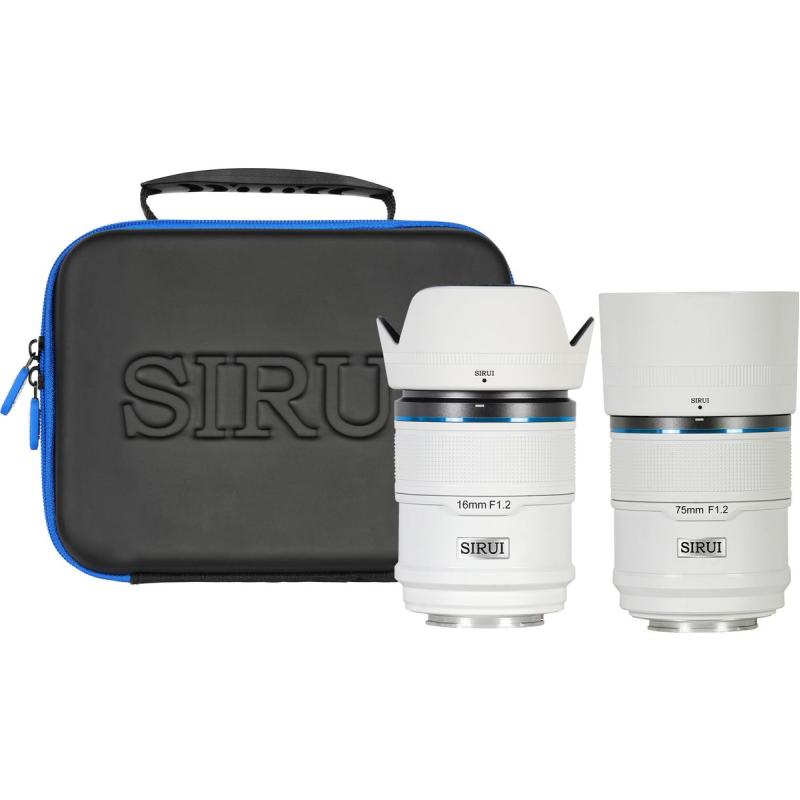 Sirui Sniper 16mm &amp;amp; 75mm f/1.2 Aps-C/S35 Auto-Focus Lens Kit (E Mount White)