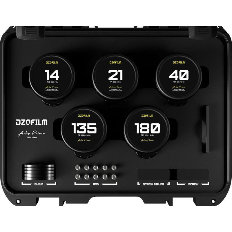 DZOFILM Arles 14/21/40/135/180mm FF/VV Prime Cine Lens (PL Mount.meter)