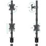 Soporte de Mesa para 2 Monitores TooQ DB1233TNV-B/ Giratorio/ Inclinable/ hasta 8kg