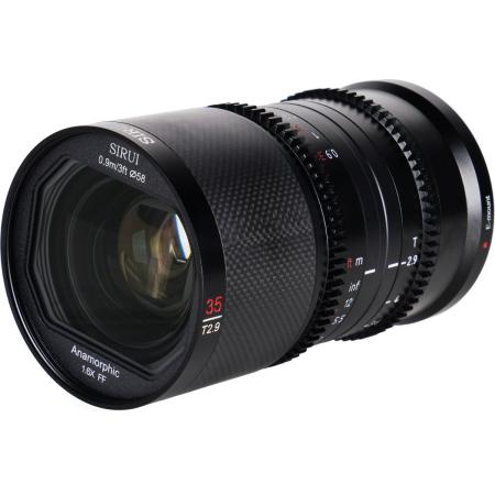 Sirui 35mm T2.9 1.6X Carbon Fiber FullFrame Anamorphic E Mount (Blue Flare)