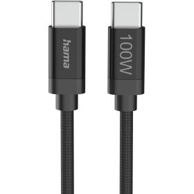 Hama Charging Cable Fabric USB-C - USB-C 100W 3 M Nylon Black