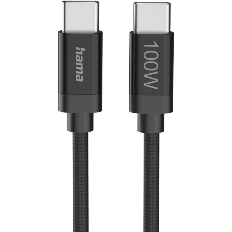 Hama Charging Cable Fabric USB-C - USB-C 100W 3 M Nylon Black