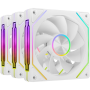 Pack 3 Ventiladores Invertidos Mars Gaming MF-LINKFINITYKIT2R/ 12cm/ ARGB/ Blancos