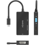 Conversor HDMI Aisens A109-0954/ USB Tipo-C Macho - DVI/HDMI/VGA Hembra/ 15cm/ Negro