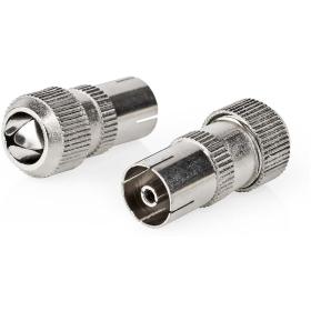 Nedis IEC (Coax) Connector | Female | Cable Entry: 7.0 mm | Silver | 2 PCs